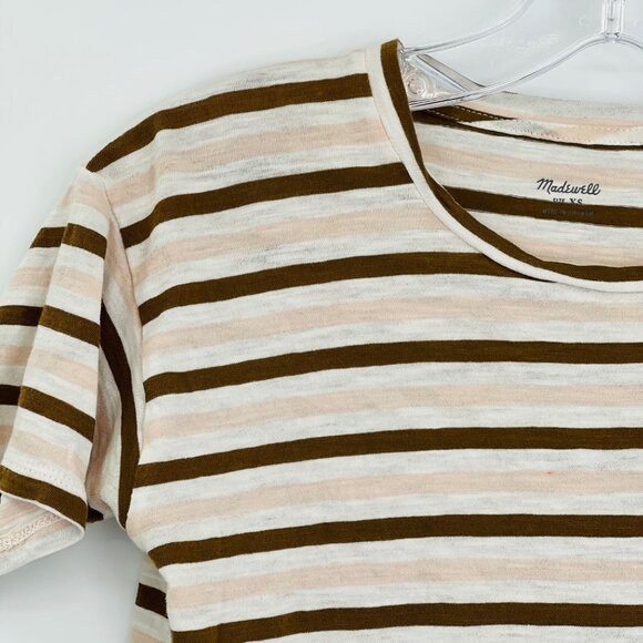 Madewell cotton crewneck tee striped lightweight women’s xs - Picture 2 of 10